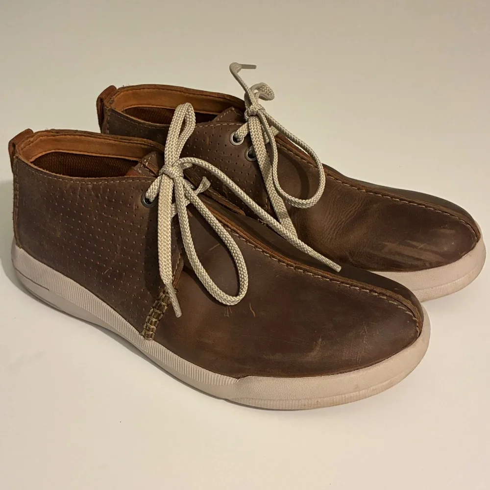 Clarks Collection Mens Size 9 Extreme Comfort Brown Leather Chukka Boots